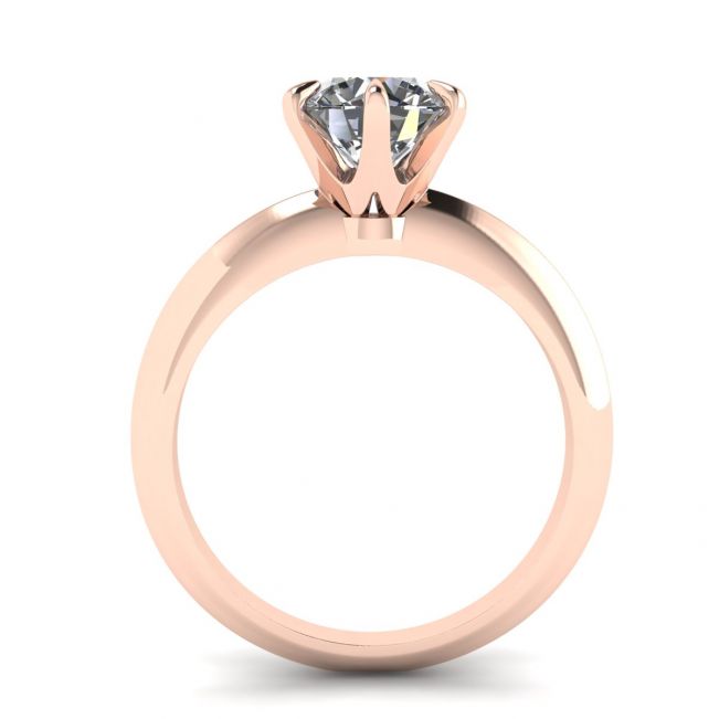 Round Diamond 6-prong engagement ring in Rose Gold - Photo 1