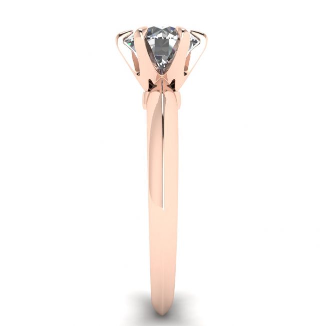 Round Diamond 6-prong engagement ring in Rose Gold - Photo 2