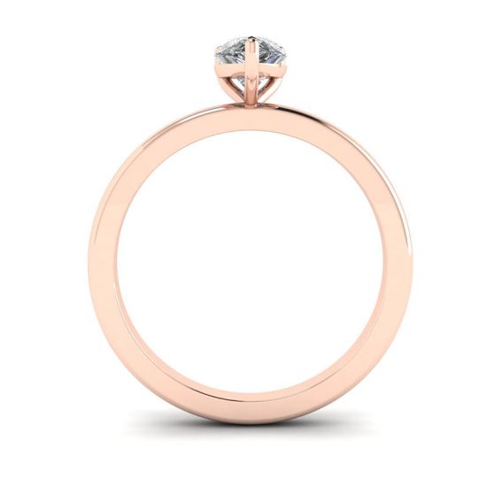 Classic Pear Diamond Solitaire Ring Rose Gold,  Enlarge image 2
