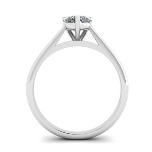 Classic Heart Diamond Solitaire Ring White Gold - Photo 1