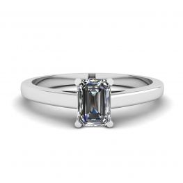 Classic Emerald Cut Diamond Solitaire Ring