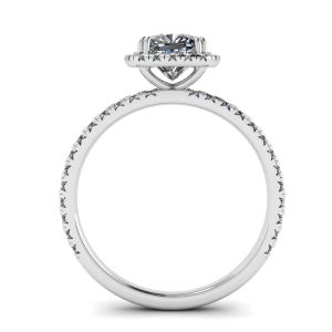 Cushion Diamond Halo Engagement Ring - Photo 1