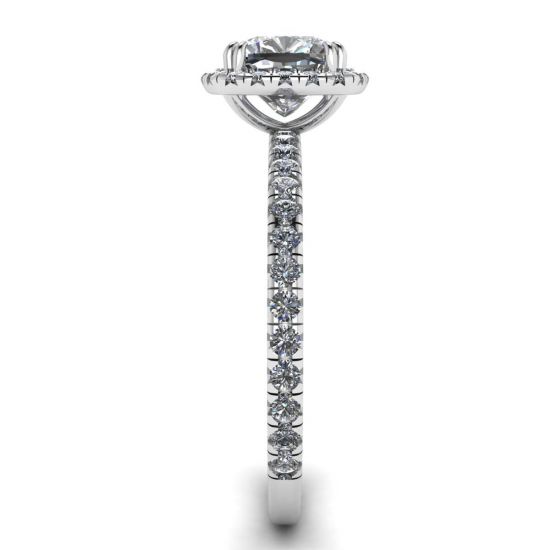 Cushion Diamond Halo Engagement Ring, More Image 1