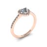 Heart Diamond Halo Engagement Ring Rose Gold, Image 4