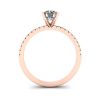 Classic Round Diamond Ring with thin side pave Rose Gold, Image 2