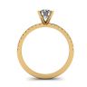 Classic Round Diamond Ring with thin side pave Yellow Gold, Image 2