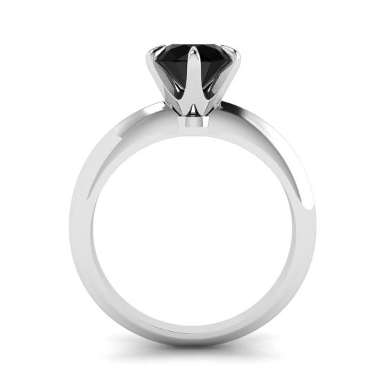 Engagement Ring with 1 carat Black Diamond,  Enlarge image 2