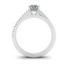 Asymmetrical Side Pave Engagement Ring White Gold, Image 2