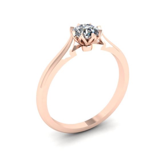 Lotus Diamond Engagement Ring Rose Gold,  Enlarge image 4