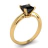 Square Black Diamond Ring Yellow Gold, Image 4