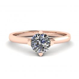 Reversed Prong Style Round Diamond Ring in Rose Gold Reversed Prong Style Round Diamond Ring in Rose Gold