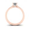 Crossing Prongs Ring with Round Diamond 18K Rose Gold, Image 2