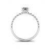 Round Diamond Solitaire on Beaded Ring in White Gold, Image 2