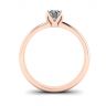 Petal Setting Ring with Round Diamond in 18K Rose Gold, Image 2
