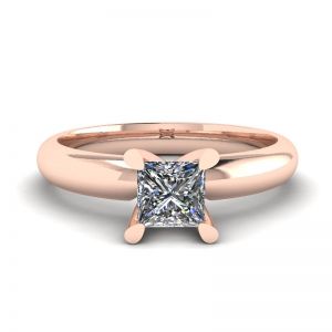 Rose Gold Ring with Princess Cut Diamond