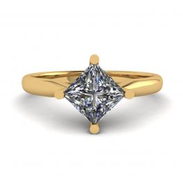 Rhombus Princess Diamond Solitaire Ring Yellow Gold Rhombus Princess Diamond Solitaire Ring Yellow Gold