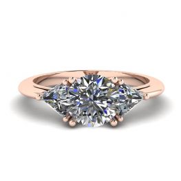 Three Diamond Ring in 18K Rose Gold Three Diamond Ring in 18K Rose Gold