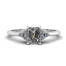 Emerald Cut Diamond Ring with Side Diamonds