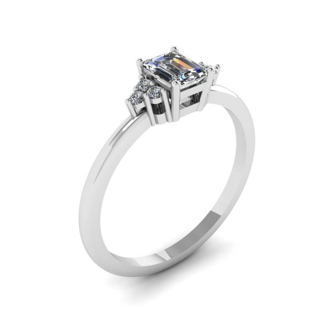 Emerald Cut Diamond Ring with Side Diamonds - Photo 3