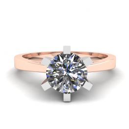 Diamond Ring in 18K Rose Gold for Engagement