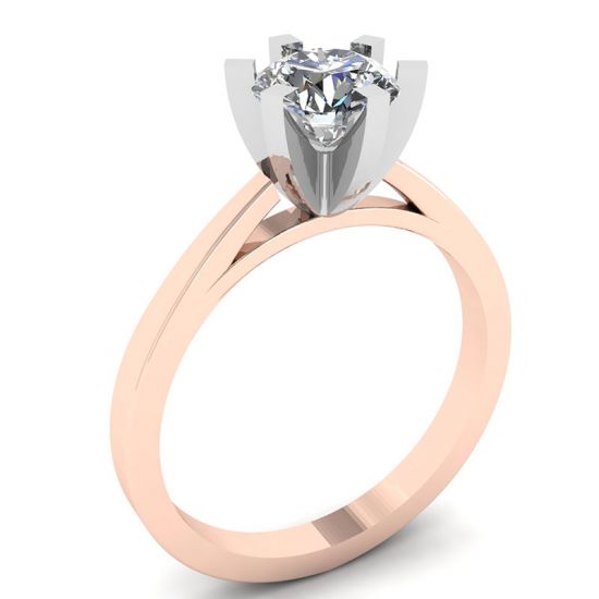 Diamond Ring in 18K Rose Gold for Engagement,  Enlarge image 4