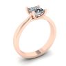 18K Rose Gold Ring with Princess Cut Diamond, Image 4
