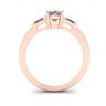 Oval Diamond Side Baguettes Rose Gold Ring, Image 2