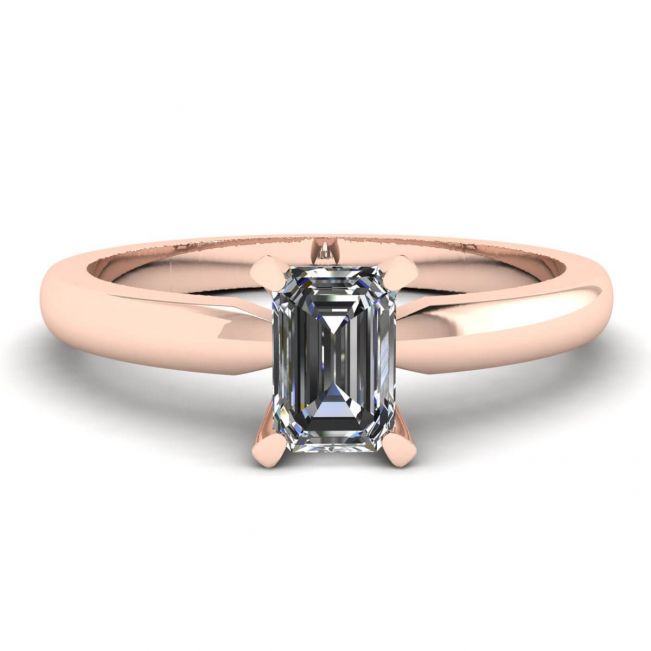 Rectangular Diamond Ring in White-Rose Gold