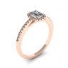 Emerald Cut Diamond Ring with Halo Rose Gold, Image 4