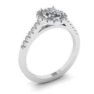 Oval Diamond Ring White Gold - Photo 3