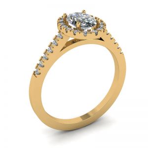 Oval Diamond Ring Yellow Gold - Photo 3