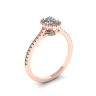 Halo Diamond Oval Cut Ring in 18K Rose Gold, Image 4