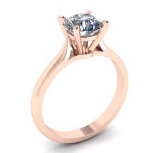 Classic Diamond Ring with One Diamond in Rose Gold - Photo 3