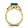 3 carat Emerald Ring with Side Diamonds Baguette Yellow Gold, Image 2