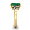 3 carat Emerald Ring with Side Diamonds Baguette Yellow Gold, Image 3
