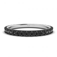 Black Diamonds Pave Eternity Ring White Gold