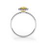 Cushion 1/2 ct Yellow Diamond Ring with Halo, Image 2