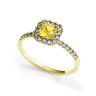 Cushion 0.5 ct Yellow Diamond Ring with Halo Yellow Gold, Image 4