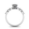 Oval Diamond Side Marquise and Round Stones Ring White Gold, Image 2