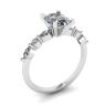 Oval Diamond Side Marquise and Round Stones Ring White Gold, Image 4