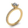 Oval Diamond Ring with Pave in Yellow Gold , Image 4