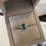 3.31 carat Emerald and Side Trillion Diamonds Ring, Image 5