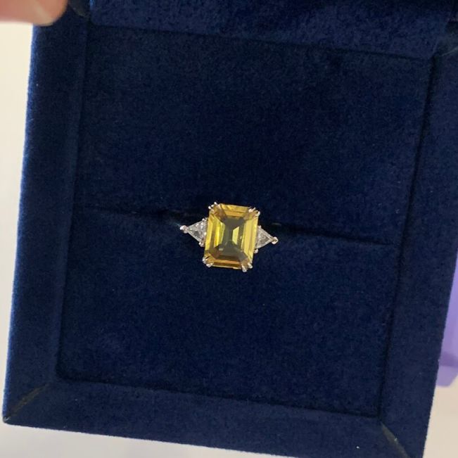 Emerald Cut Yellow Sapphire Ring Rose Gold - Photo 4