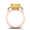 Emerald Cut Yellow Sapphire Ring Rose Gold, Image 2