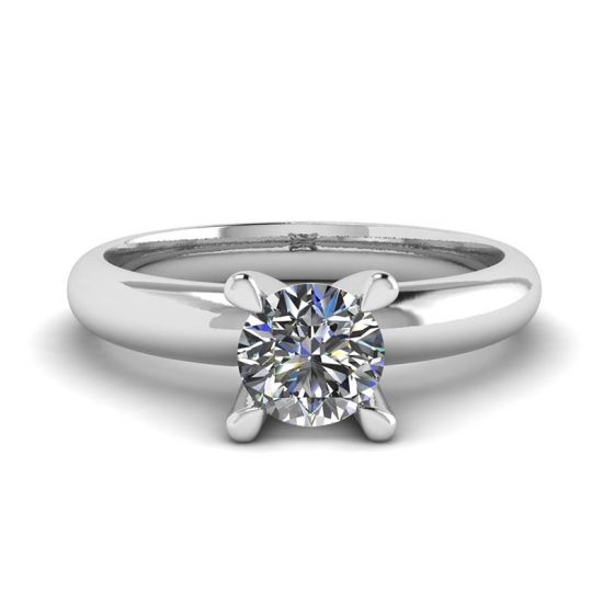 Solitaire Diamond Ring V-shape 