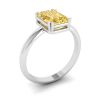 2 carat Emerald Cut Yellow Sapphire Ring White Gold, Image 4