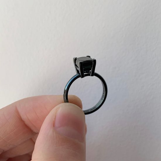 Black Diamond Black Rhodium Ring,  Enlarge image 5