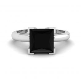 Black Diamond Ring  White Gold