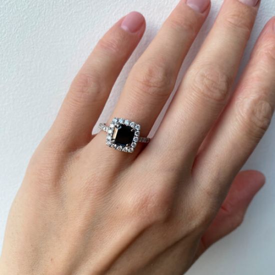 Princess Black Diamond Ring,  Enlarge image 5