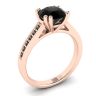 Round Black Diamond with Black Pave 18K Rose Gold Ring, Image 4